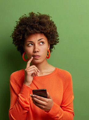 Lady thinks something over