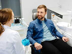 Patient discussing desire for sedation with dentist